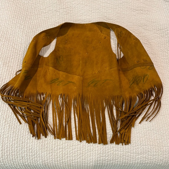 Vintage Suede Leather Vest with Fringe - Picture 5 of 5